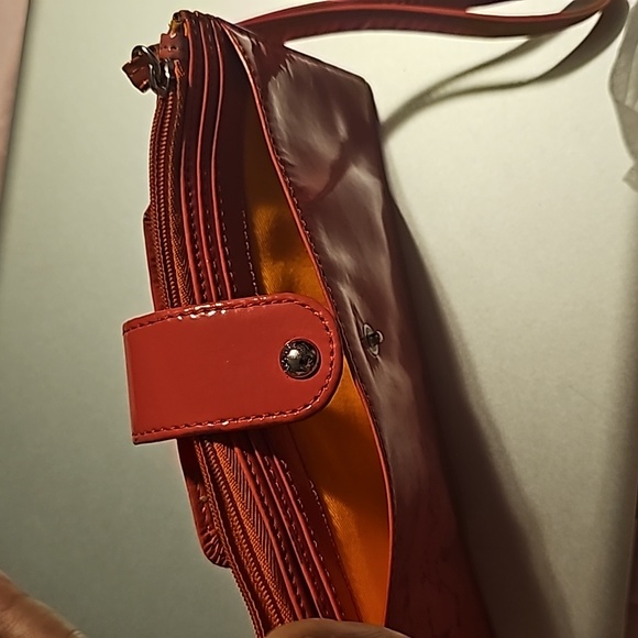 HOBO Patent Leather Wallet/Wristlet, Hot Pink, Zip Closure & Snap Closure - Picture 7 of 7